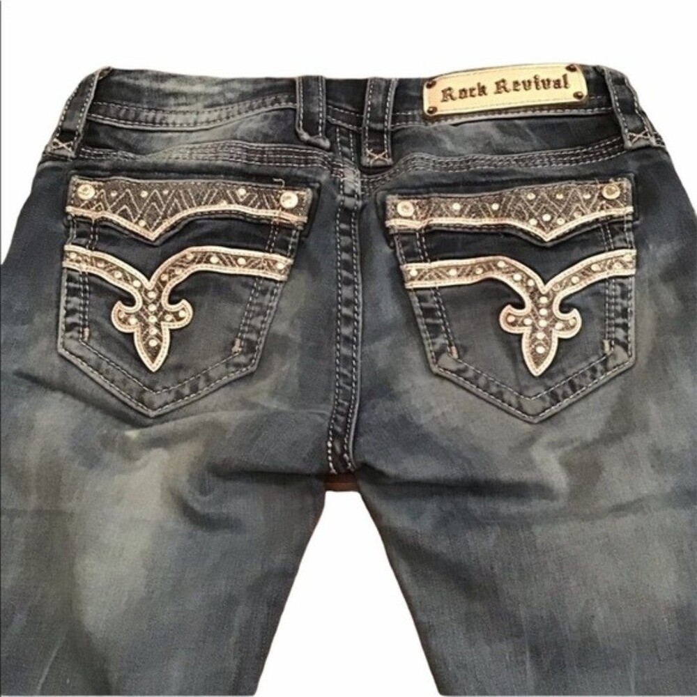 Rock Revival Vivian Skinny Rhinestoned Jeans Size 26
